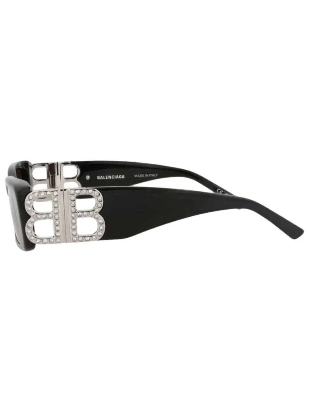 New Balenciaga Women's Sunglasses Square Rectangle Recycled Acetate Frame Black